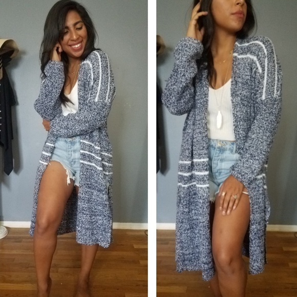 Sweaters - Best Seller✨EARTHLY PLEASURES CARDIGAN MARLED NAVY